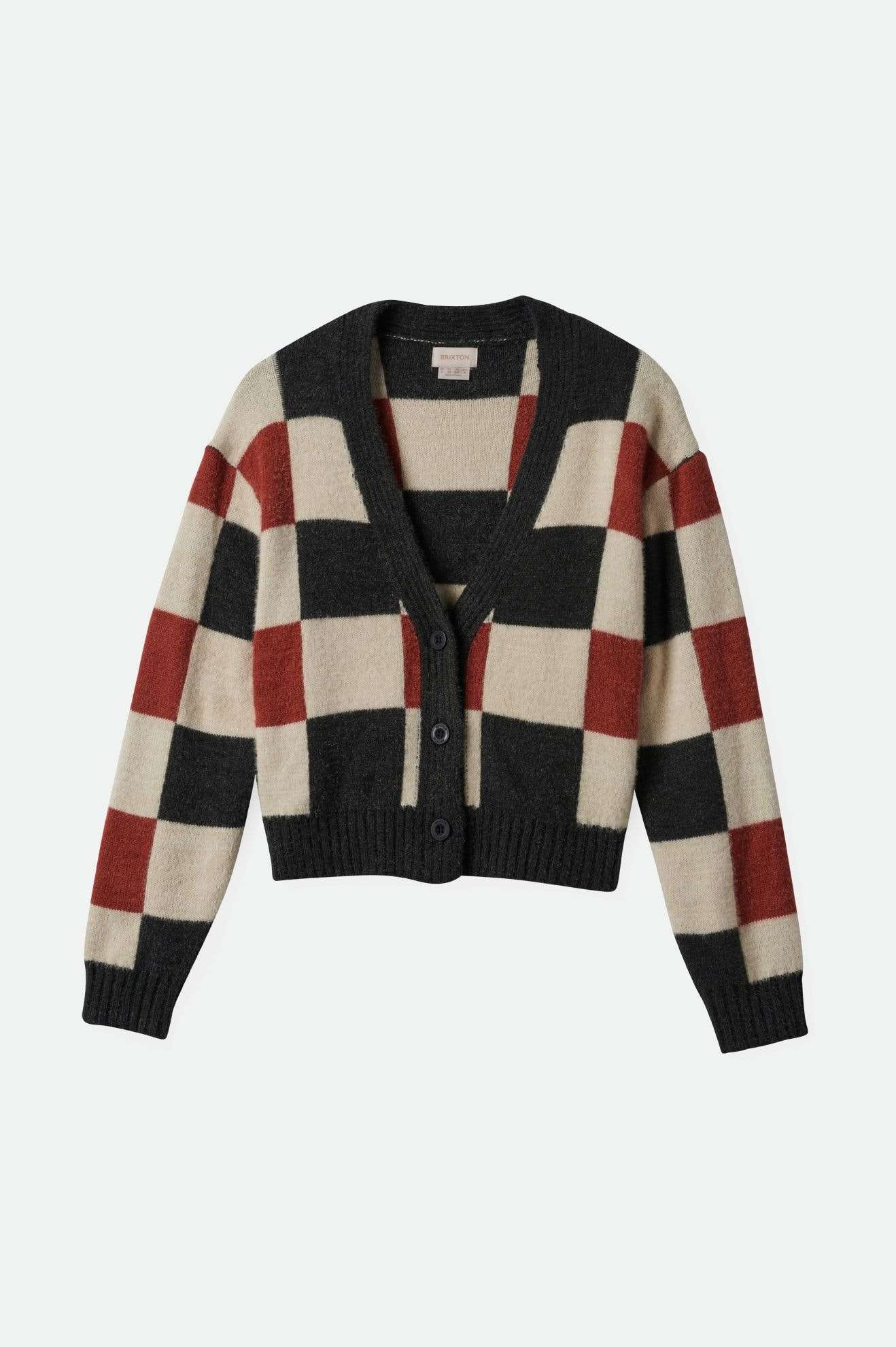 Rivington Crew Cardigan - Cowhide/Whitecap/Black Check